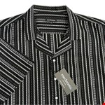 Mechmoto SS Knitted Stripe Shirt Black - black/white stripe